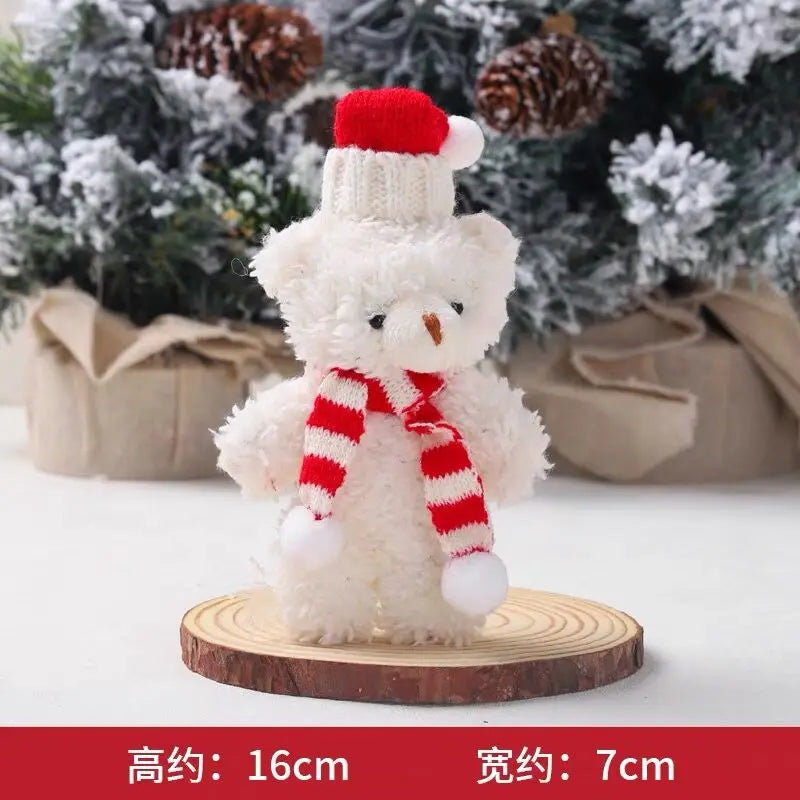 Mini ours en peluche doux pendentif arbre de Noël