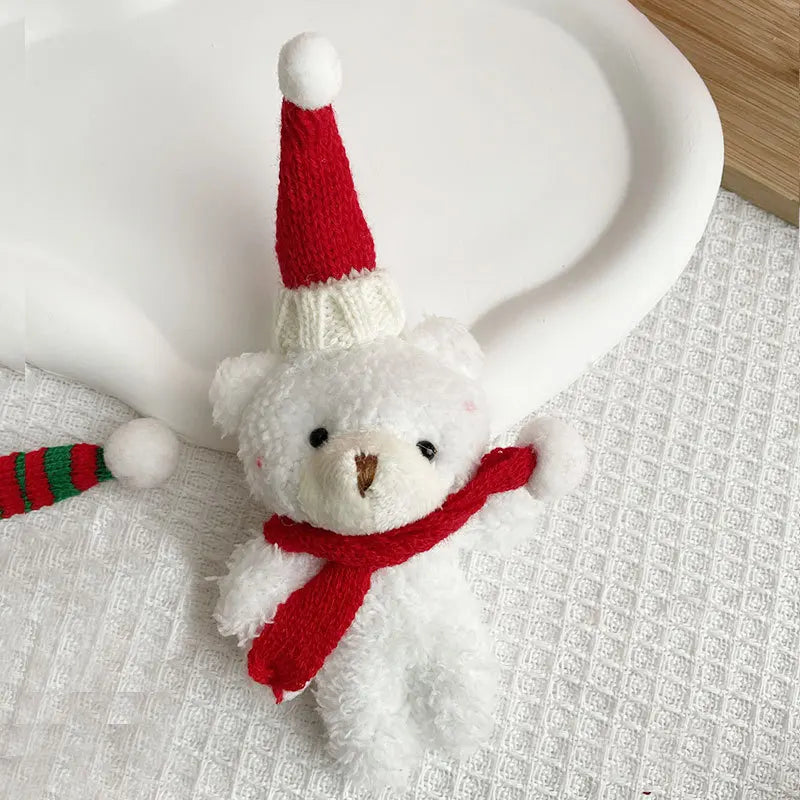 Mini ours en peluche doux pendentif arbre de Noël