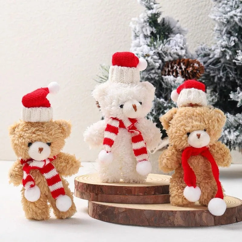 Mini ours en peluche doux pendentif arbre de Noël