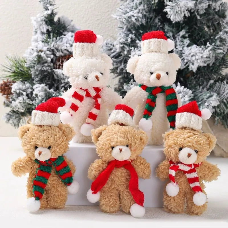 Mini ours en peluche doux pendentif arbre de Noël