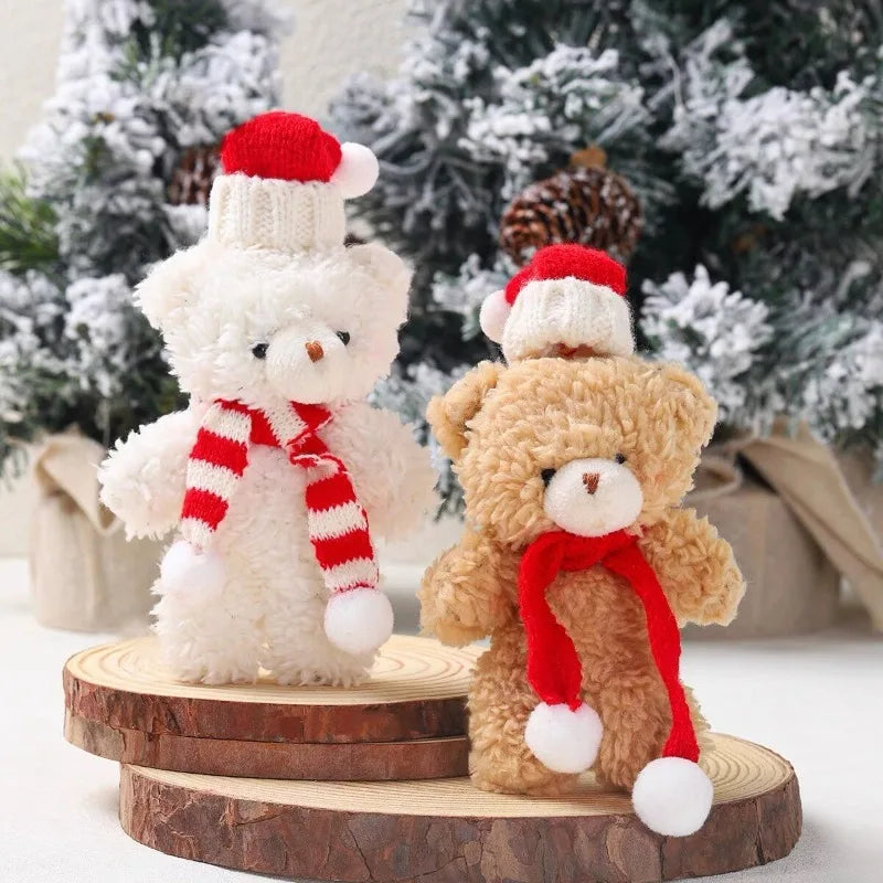 Mini ours en peluche doux pendentif arbre de Noël