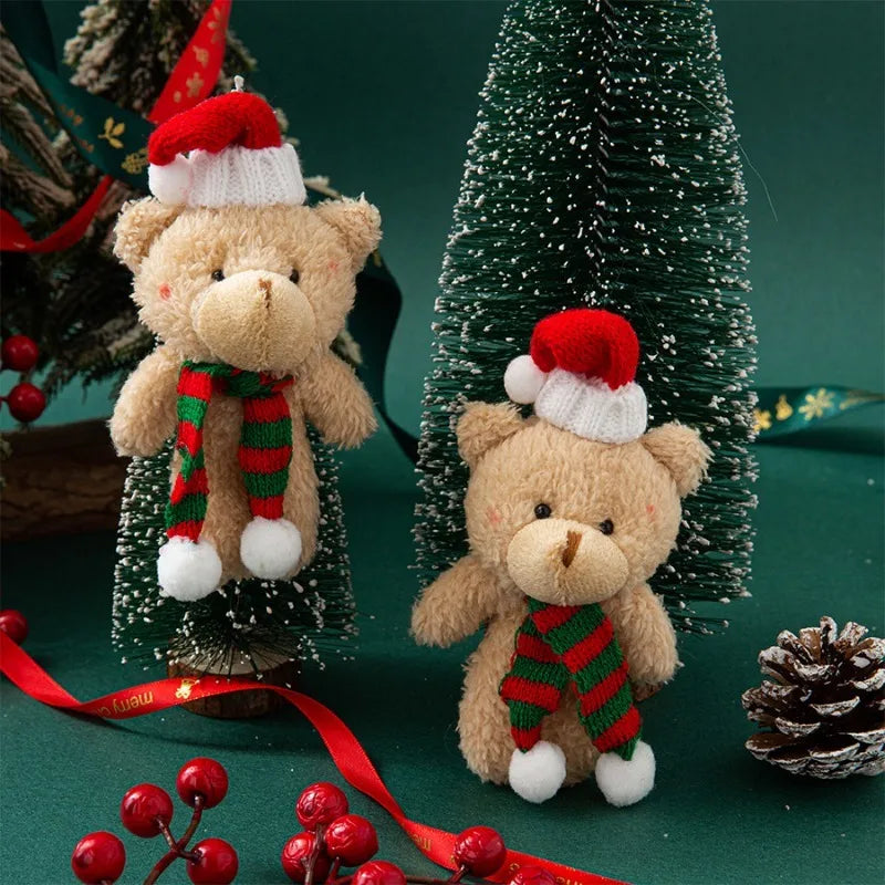 Mini ours en peluche doux pendentif arbre de Noël